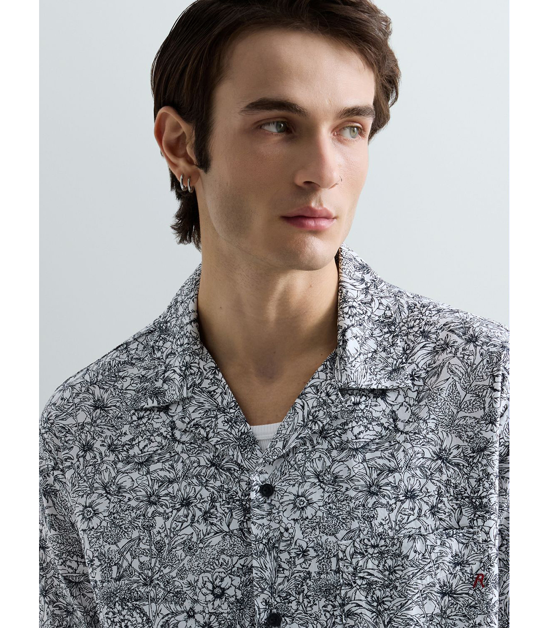 フラワープリントリラックスフィットシャツ 詳細画像 ホワイトブルー 6